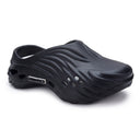 Men’s Lightweight EVA Foam Clogs in Wave Design & Black Color | Breathable Slip-On with Ventilation | Cushioned Casual Shoes for Beach, Home & Daily Wear