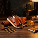 Cloud Rush Icon H Sandals For Men in Dark Tan Color | Cushioned Comfort & Stylish Everyday Sandals