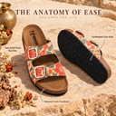 Greentech Phoolkari Cork Sandals for Women Ivory Bloom