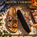 Greentech Phoolkari Cork Sandals for Women Forest Bloom