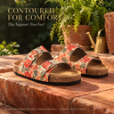 Greentech Phoolkari Cork Sandals for Women Ivory Bloom
