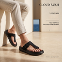 Greentech Black Cloud Rush Duo Loop Sandals for Men | Premium Comfortable Double Strap Toe Loop Chappal for Men with Adjustable Buckles | Soft Cushioned Footbed & Cushioned Insole | Water Resistant | Casual Daily Wear, Walking & Outdoor Sandals for Men