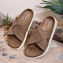 Cloud Rush Weave Cross Strap Sandals For Men in Beige Color | Stylish, Lightweight & Durable