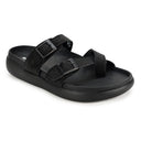 Greentech Black Cloud Rush T-Strap Sandals for Men | Premium Comfortable Toe Post Chappal for Men with Adjustable Buckle |Lightweight, Flexible & Anti-Slip Sole | Water Resistant | Casual Daily Wear, Walking & Outdoor Sandals for Men