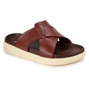 Cloud Rush Weave Cross Strap Sandals For Men in Dark Tan Color | Stylish, Lightweight & Durable