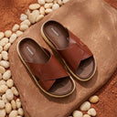 Cloud Rush Glide Broad Strap Sandals For Men in Dark Tan Color | Comfortable Everyday Footwear