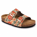 Greentech Phoolkari Cork Sandals for Women Ivory Bloom