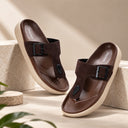 Greentech Brown Cloud Rush Duo Loop Sandals for Men | Premium Comfortable Double Strap Toe Loop Chappal for Men with Adjustable Buckles | Soft Cushioned Footbed & Cushioned Insole | Casual Daily Wear, Walking & Outdoor Sandals for Men