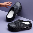 Men’s Lightweight EVA Foam Clogs in Wave Design & Black Color | Breathable Slip-On with Ventilation | Cushioned Casual Shoes for Beach, Home & Daily Wear