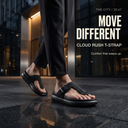 Greentech Black Cloud Rush Duo Loop Sandals for Men | Premium Comfortable Double Strap Toe Loop Chappal for Men with Adjustable Buckles | Soft Cushioned Footbed & Cushioned Insole | Water Resistant | Casual Daily Wear, Walking & Outdoor Sandals for Men