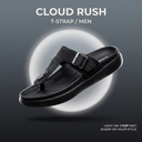 Greentech Black Cloud Rush Duo Loop Sandals for Men | Premium Comfortable Double Strap Toe Loop Chappal for Men with Adjustable Buckles | Soft Cushioned Footbed & Cushioned Insole | Water Resistant | Casual Daily Wear, Walking & Outdoor Sandals for Men