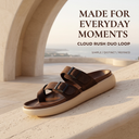 Greentech Brown Cloud Rush T-Strap Sandals for Men | Premium Comfortable Toe Post Chappal for Men with Adjustable Buckle| Lightweight, Flexible & Anti-Slip Sole | Water Resistant | Casual Daily Wear, Walking & Outdoor Sandals for Men