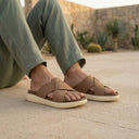Cloud Rush Weave Cross Strap Sandals For Men in Beige Color | Stylish, Lightweight & Durable