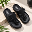 Greentech Black Cloud Rush Duo Loop Sandals for Men | Premium Comfortable Double Strap Toe Loop Chappal for Men with Adjustable Buckles | Soft Cushioned Footbed & Cushioned Insole | Water Resistant | Casual Daily Wear, Walking & Outdoor Sandals for Men