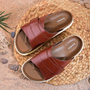Cloud Rush Velcro Strap Sandals For Men - Tan Color | Lightweight & Adjustable Daily Wear
