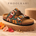 Greentech Phoolkari Cork Sandals for Women Forest Bloom