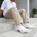 Men’s Lightweight EVA Foam Clogs in Wave Design & White Color | Breathable Slip-On with Ventilation | Cushioned Casual Shoes for Beach, Home & Daily Wear