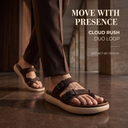 Greentech Brown Cloud Rush T-Strap Sandals for Men | Premium Comfortable Toe Post Chappal for Men with Adjustable Buckle| Lightweight, Flexible & Anti-Slip Sole | Water Resistant | Casual Daily Wear, Walking & Outdoor Sandals for Men