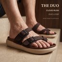 Greentech Brown Cloud Rush T-Strap Sandals for Men | Premium Comfortable Toe Post Chappal for Men with Adjustable Buckle| Lightweight, Flexible & Anti-Slip Sole | Water Resistant | Casual Daily Wear, Walking & Outdoor Sandals for Men