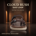 Greentech Brown Cloud Rush T-Strap Sandals for Men | Premium Comfortable Toe Post Chappal for Men with Adjustable Buckle| Lightweight, Flexible & Anti-Slip Sole | Water Resistant | Casual Daily Wear, Walking & Outdoor Sandals for Men