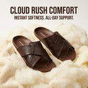 Cloud Rush Weave Cross Strap Sandals For Men in Dark Brown Color | Stylish, Lightweight & Durable