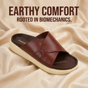 Cloud Rush Glide Broad Strap Sandals For Men in Dark Tan Color | Comfortable Everyday Footwear
