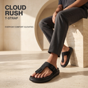 Greentech Black Cloud Rush Duo Loop Sandals for Men | Premium Comfortable Double Strap Toe Loop Chappal for Men with Adjustable Buckles | Soft Cushioned Footbed & Cushioned Insole | Water Resistant | Casual Daily Wear, Walking & Outdoor Sandals for Men