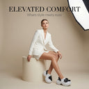 Flora Grey Chunky Platform Clogs For Women | 3D Floral EVA Slip-On with Heel Strap