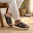 Cloud Rush Velcro Strap Sandals For Men - Brown Color | Lightweight & Adjustable Daily Wear