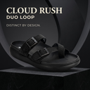 Greentech Black Cloud Rush T-Strap Sandals for Men | Premium Comfortable Toe Post Chappal for Men with Adjustable Buckle |Lightweight, Flexible & Anti-Slip Sole | Water Resistant | Casual Daily Wear, Walking & Outdoor Sandals for Men