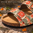 Greentech Phoolkari Cork Sandals for Women Ivory Bloom