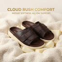Cloud Rush Velcro Strap Sandals For Men - Brown Color | Lightweight & Adjustable Daily Wear