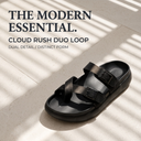 Greentech Black Cloud Rush T-Strap Sandals for Men | Premium Comfortable Toe Post Chappal for Men with Adjustable Buckle |Lightweight, Flexible & Anti-Slip Sole | Water Resistant | Casual Daily Wear, Walking & Outdoor Sandals for Men