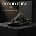 Greentech Black Cloud Rush Duo Loop Sandals for Men | Premium Comfortable Double Strap Toe Loop Chappal for Men with Adjustable Buckles | Soft Cushioned Footbed & Cushioned Insole | Water Resistant | Casual Daily Wear, Walking & Outdoor Sandals for Men