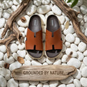 Cloud Rush Icon H Sandals For Men in Dark Tan Color | Cushioned Comfort & Stylish Everyday Sandals