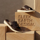 Cloud Rush Weave Cross Strap Sandals For Men in Dark Brown Color | Stylish, Lightweight & Durable