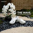 Men’s Lightweight EVA Foam Clogs in Wave Design & White Color | Breathable Slip-On with Ventilation | Cushioned Casual Shoes for Beach, Home & Daily Wear