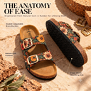 Greentech Phoolkari Cork Sandals for Women Forest Bloom
