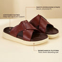 Cloud Rush Weave Cross Strap Sandals For Men in Dark Tan Color | Stylish, Lightweight & Durable