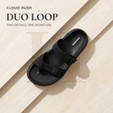 Greentech Black Cloud Rush T-Strap Sandals for Men | Premium Comfortable Toe Post Chappal for Men with Adjustable Buckle |Lightweight, Flexible & Anti-Slip Sole | Water Resistant | Casual Daily Wear, Walking & Outdoor Sandals for Men