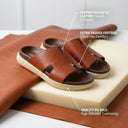 Cloud Rush Icon H Sandals For Men in Dark Tan Color | Cushioned Comfort & Stylish Everyday Sandals