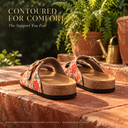 Greentech Phoolkari Cork Sandals for Women Ivory Bloom