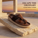 Greentech Brown Cloud Rush Duo Loop Sandals for Men | Premium Comfortable Double Strap Toe Loop Chappal for Men with Adjustable Buckles | Soft Cushioned Footbed & Cushioned Insole | Casual Daily Wear, Walking & Outdoor Sandals for Men
