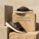 Cloud Rush Velcro Strap Sandals For Men - Brown Color | Lightweight & Adjustable Daily Wear