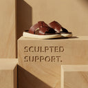 Cloud Rush Weave Cross Strap Sandals For Men in Dark Tan Color | Stylish, Lightweight & Durable