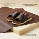 Cloud Rush Weave Cross Strap Sandals For Men in Dark Brown Color | Stylish, Lightweight & Durable