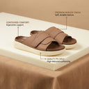 Cloud Rush Velcro Strap Sandals For Men - Beige Color | Lightweight & Adjustable Daily Wear