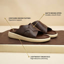 Cloud Rush Glide Broad Strap Sandals For Men - Dark Brown Color | Comfortable Everyday Footwear