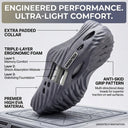 Men’s Lightweight EVA Foam Clogs in Wave Design & Grey Color | Breathable Slip-On with Ventilation | Cushioned Casual Shoes for Beach, Home & Daily Wear