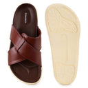 Cloud Rush Weave Cross Strap Sandals For Men in Dark Tan Color | Stylish, Lightweight & Durable